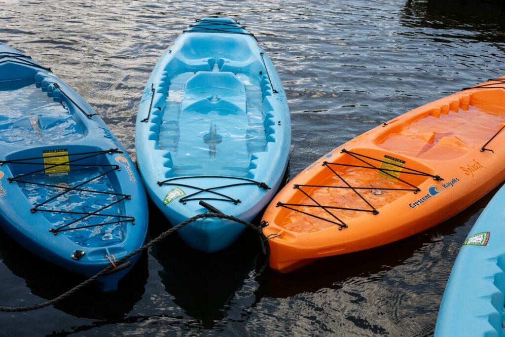 Kayaks on the water
