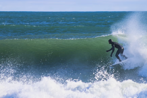 A surfer on the waves