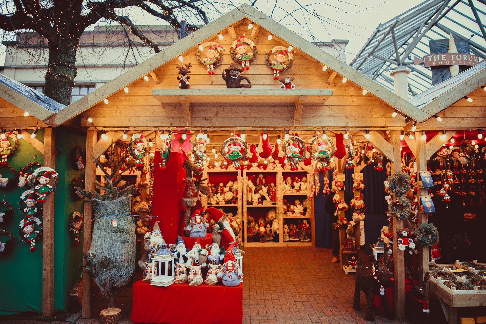 A Christmas market hut in Cornwall