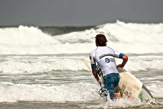 Surfing at Boardmasters music festival