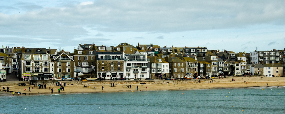 St Ives Outside Houses with Beach