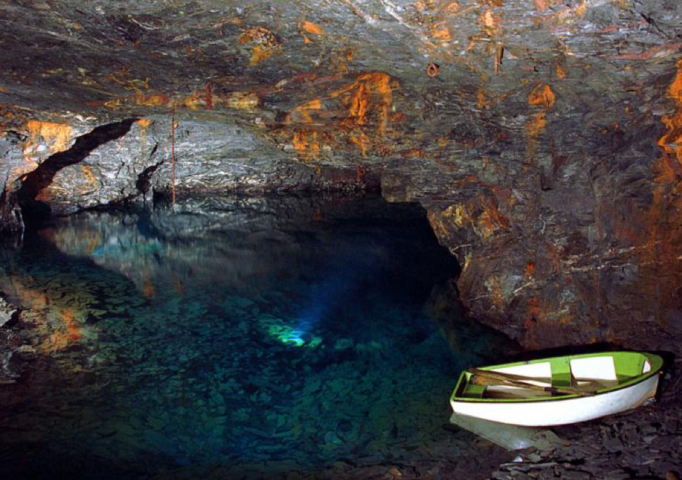 Cavern with Water and Paddle Boat