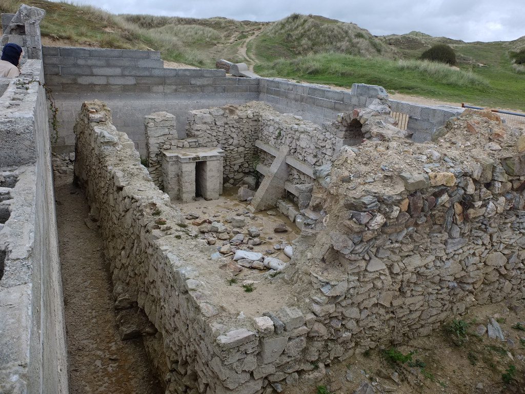 The remains of St Piran’s Oratory, Perranporth. 
