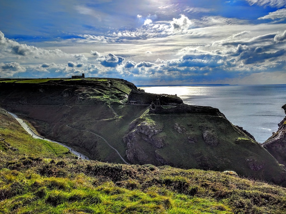 The cliff at Tintagel Castle, Cornwall.