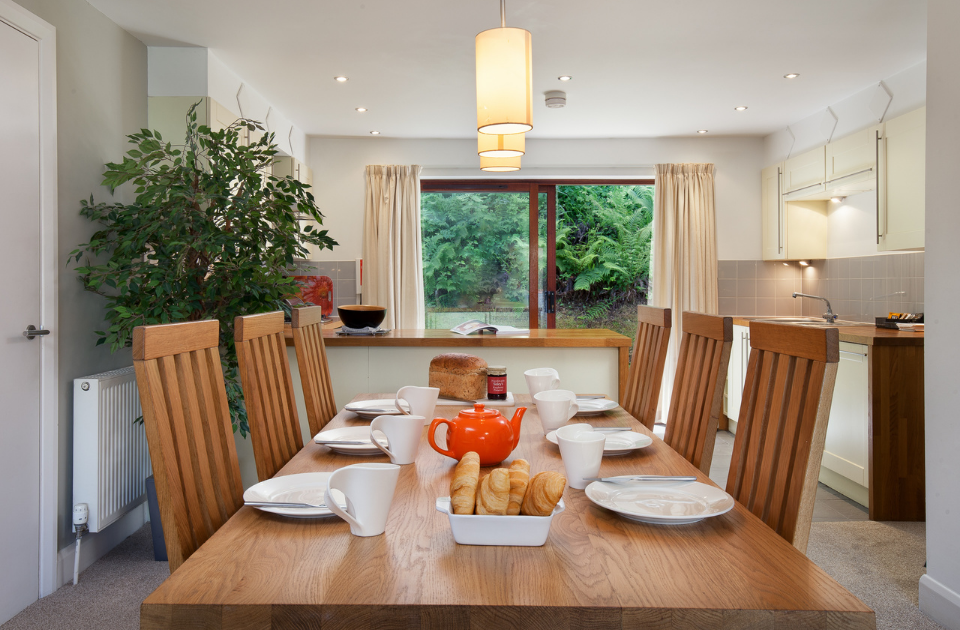 A dining room in one of The Valley cottages 