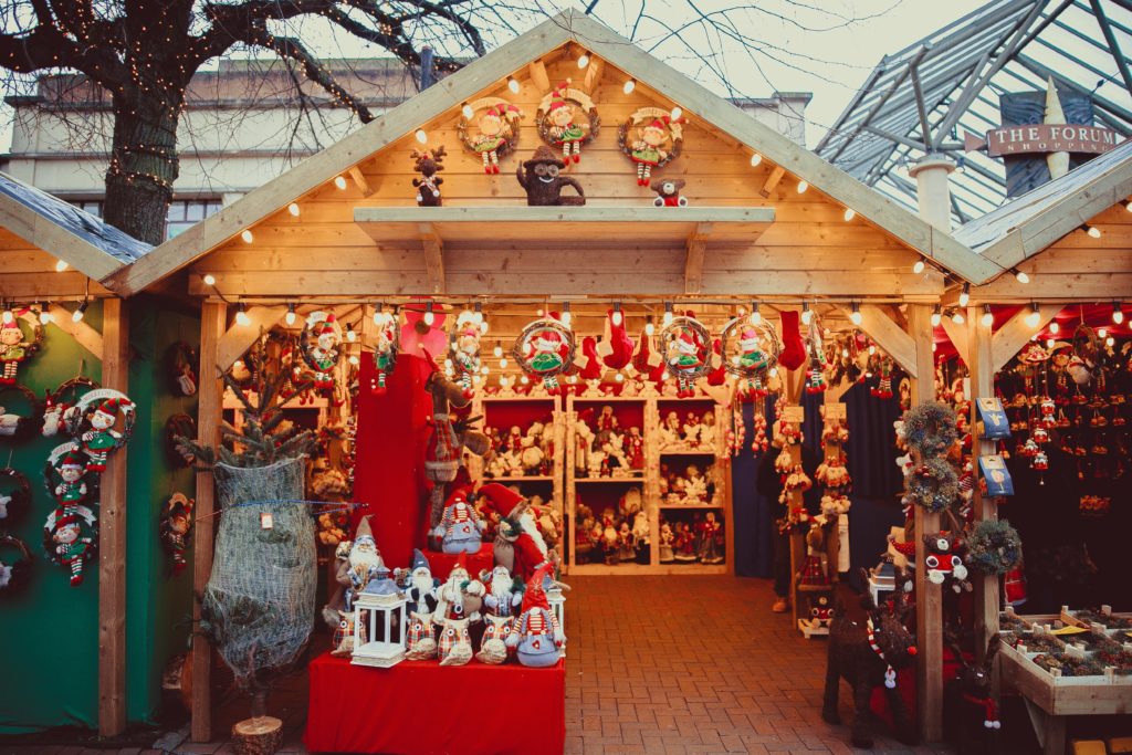 a christmas market stall
